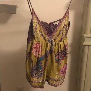 ETRO multi-pattern spaghetti strap tank in silk